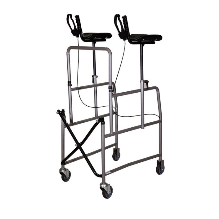 Deambulatore pieghevole con appoggi antibrachiali e freni DE1-F