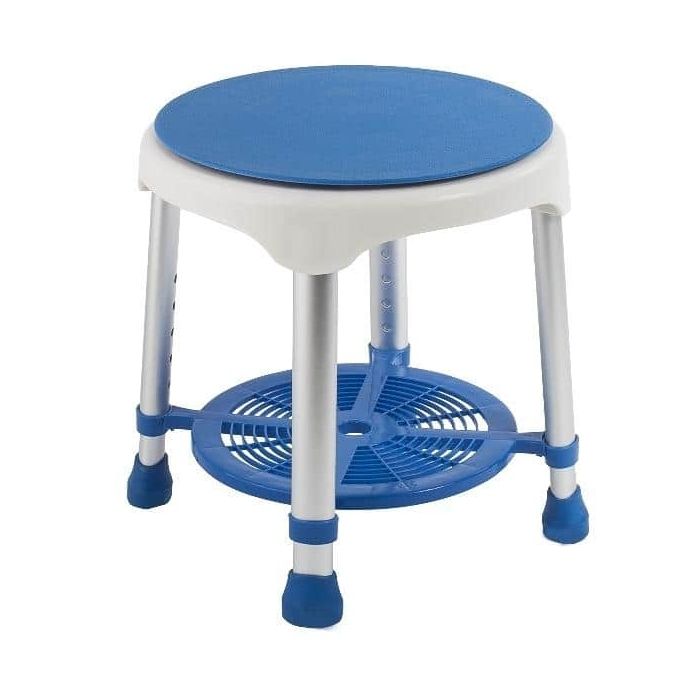 Sedile per doccia con base di appoggio ruotante