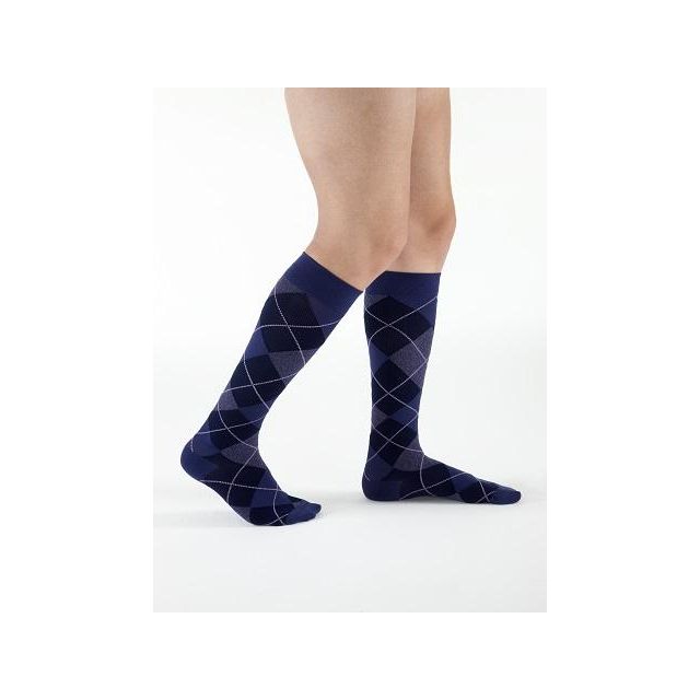 Calze compressive MICROFIBER SHADES for men - Argyle Purple