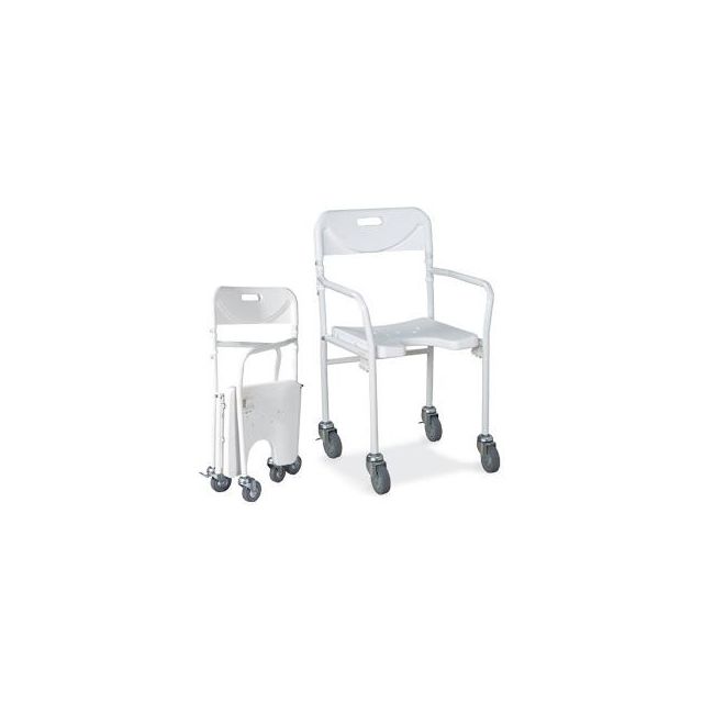 Sedia per doccia pieghevole con schienale e ruote Bend
