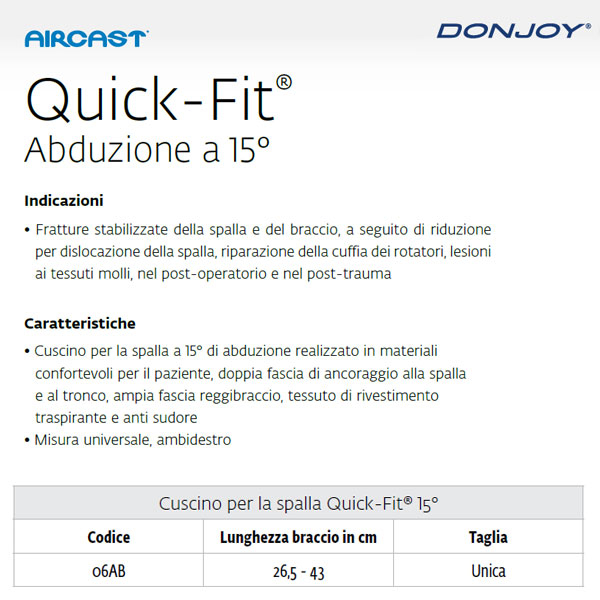 tabella misure caratteristiche
